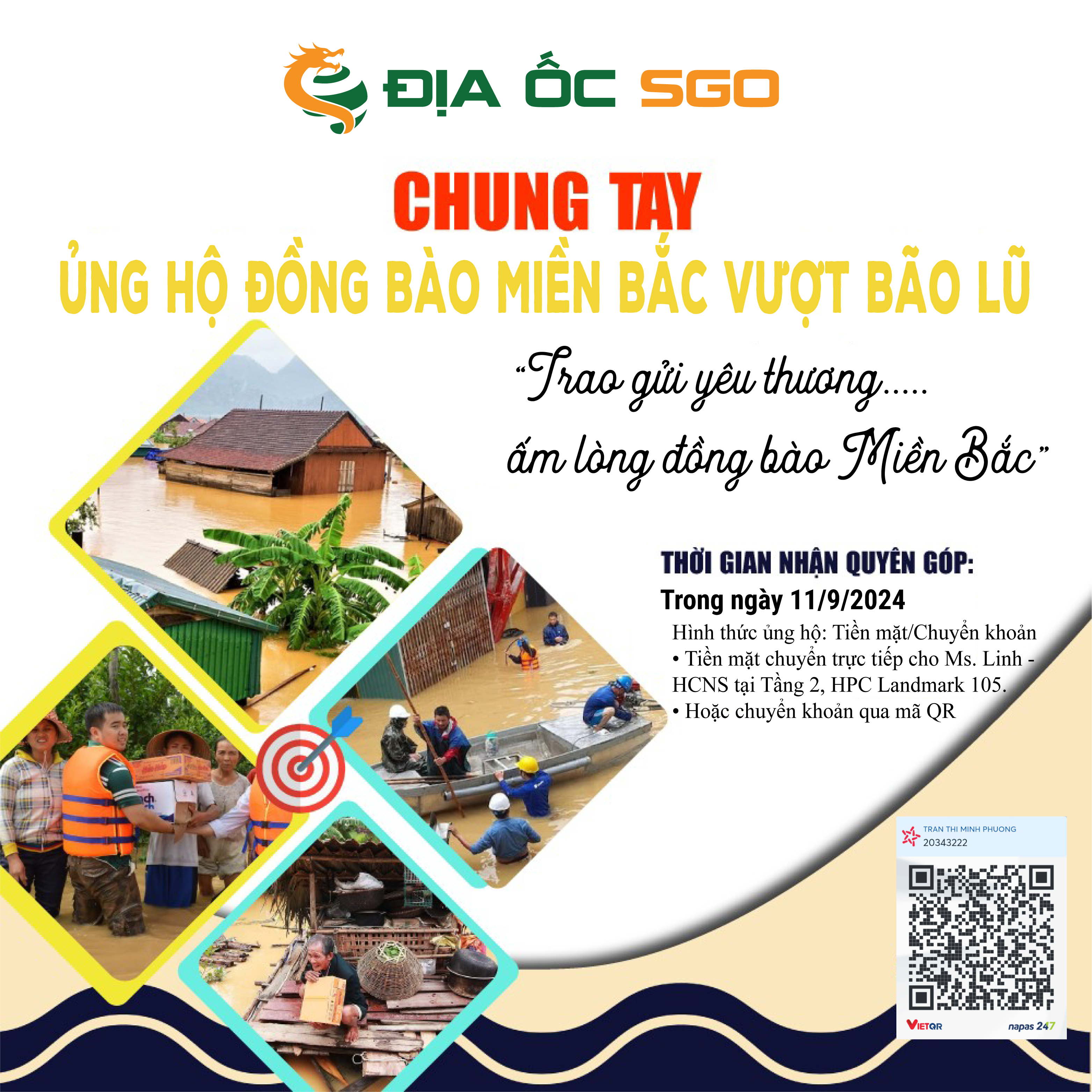 ĐỊA ỐC SGO – CHUNG TAY GIÚP SỨC ĐỒNG BÀO MIỀN BẮC KHẮC PHỤC MÙA LŨ